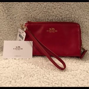 Coach Double Zipper Wristlet NWT
